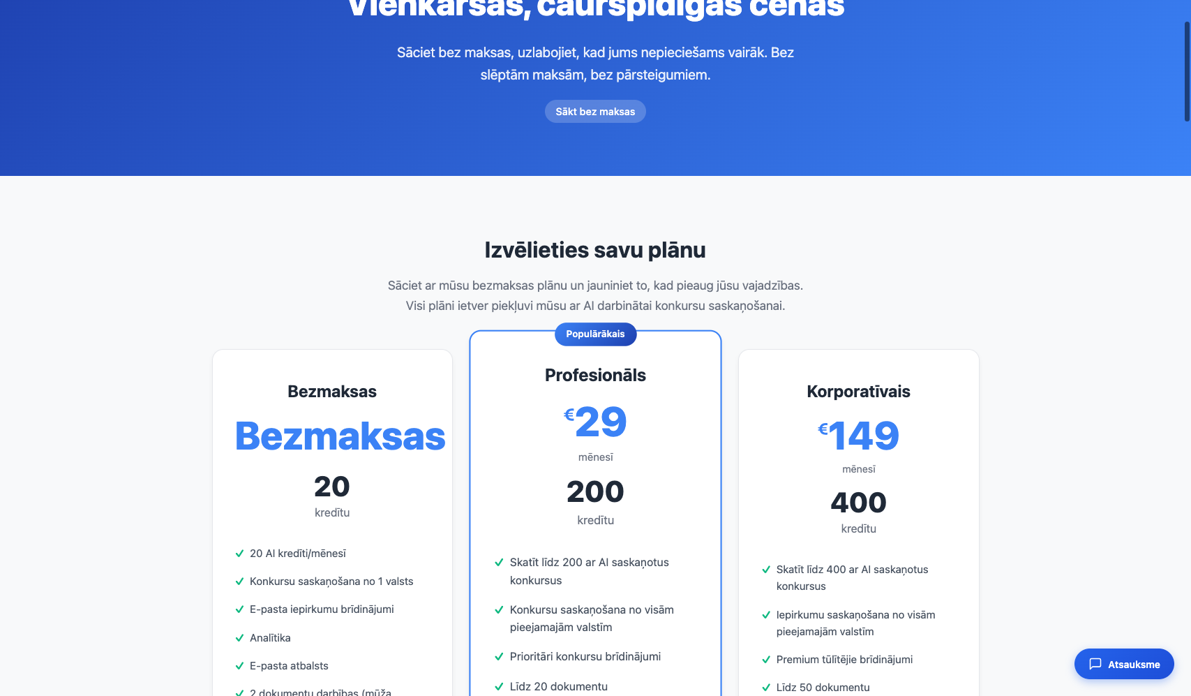 Abonements un kredīti