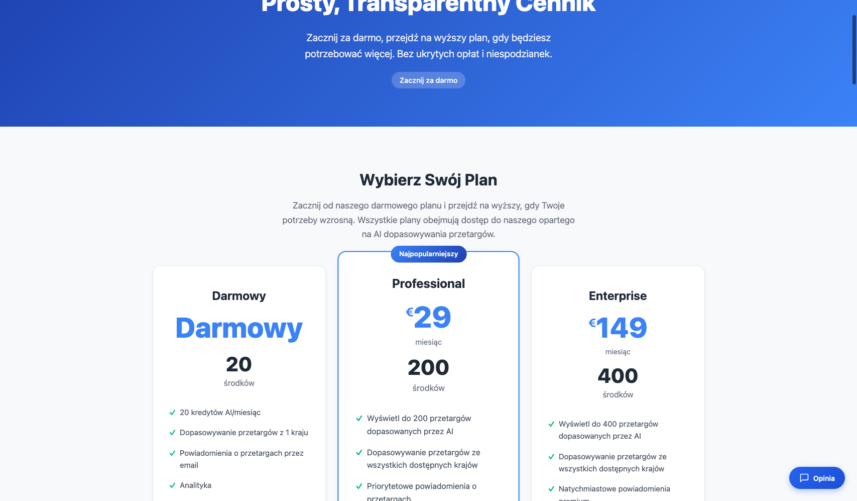 Subskrypcja i kredyty