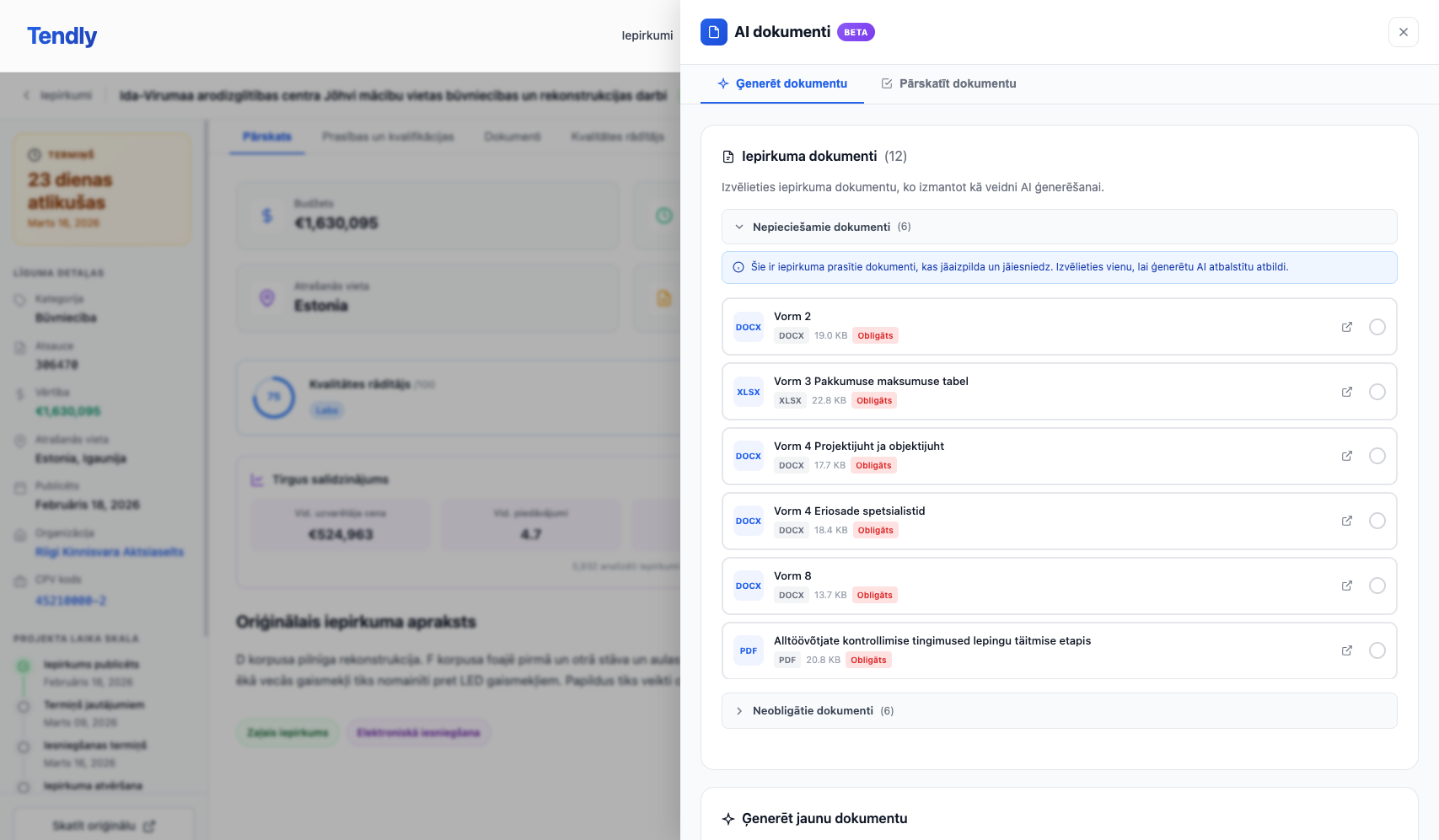 AI dokumentu ģenerēšana