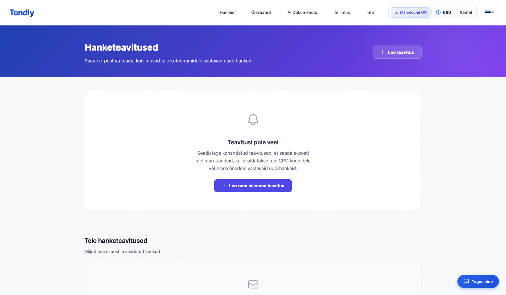 Hanketeavituste seadistamine