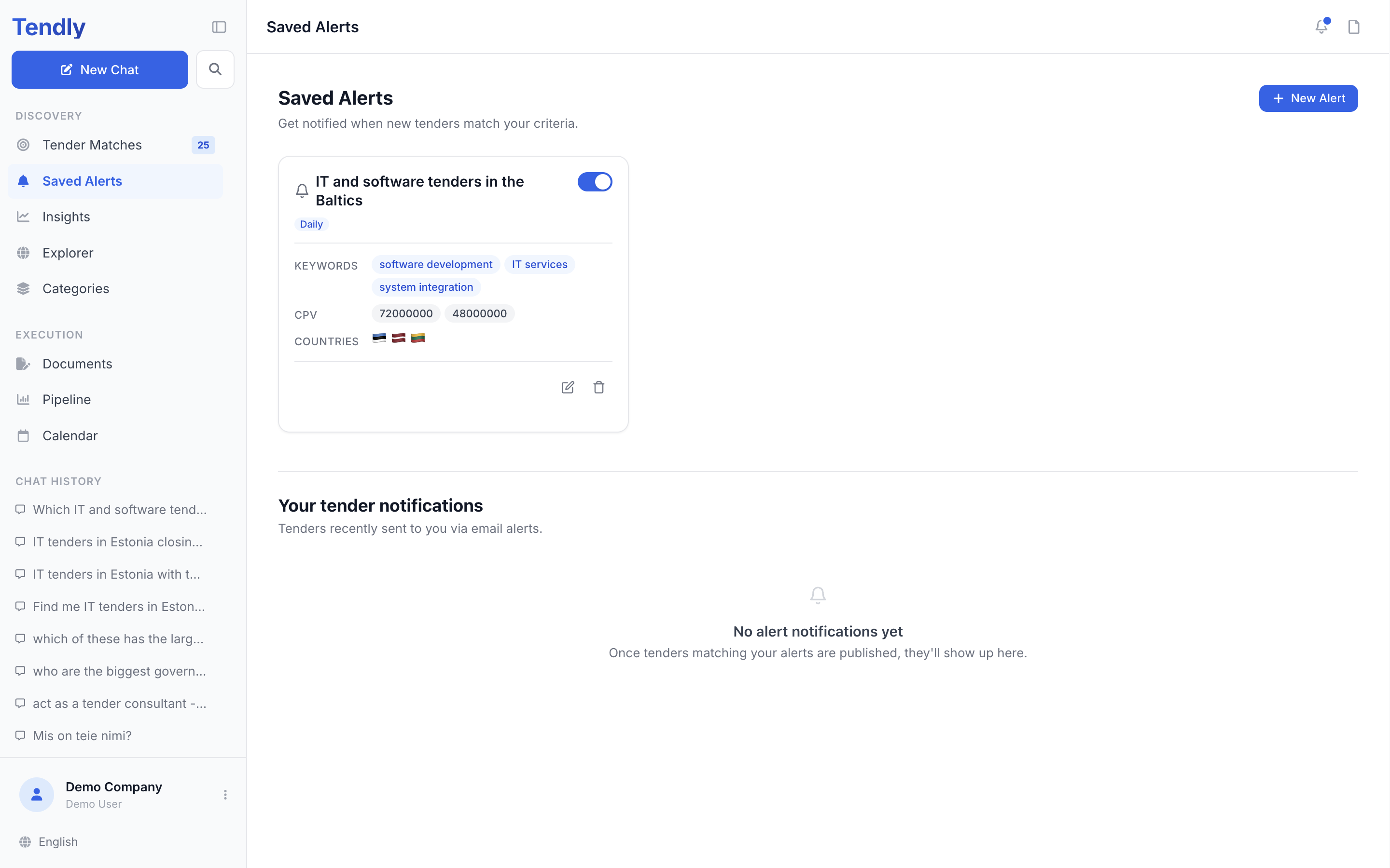 Saved alerts — alerts