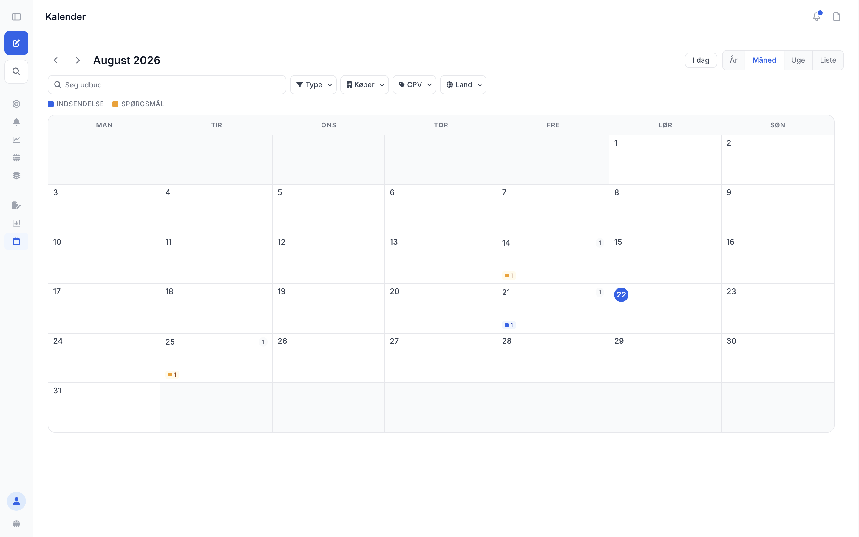Fristkalender — calendar