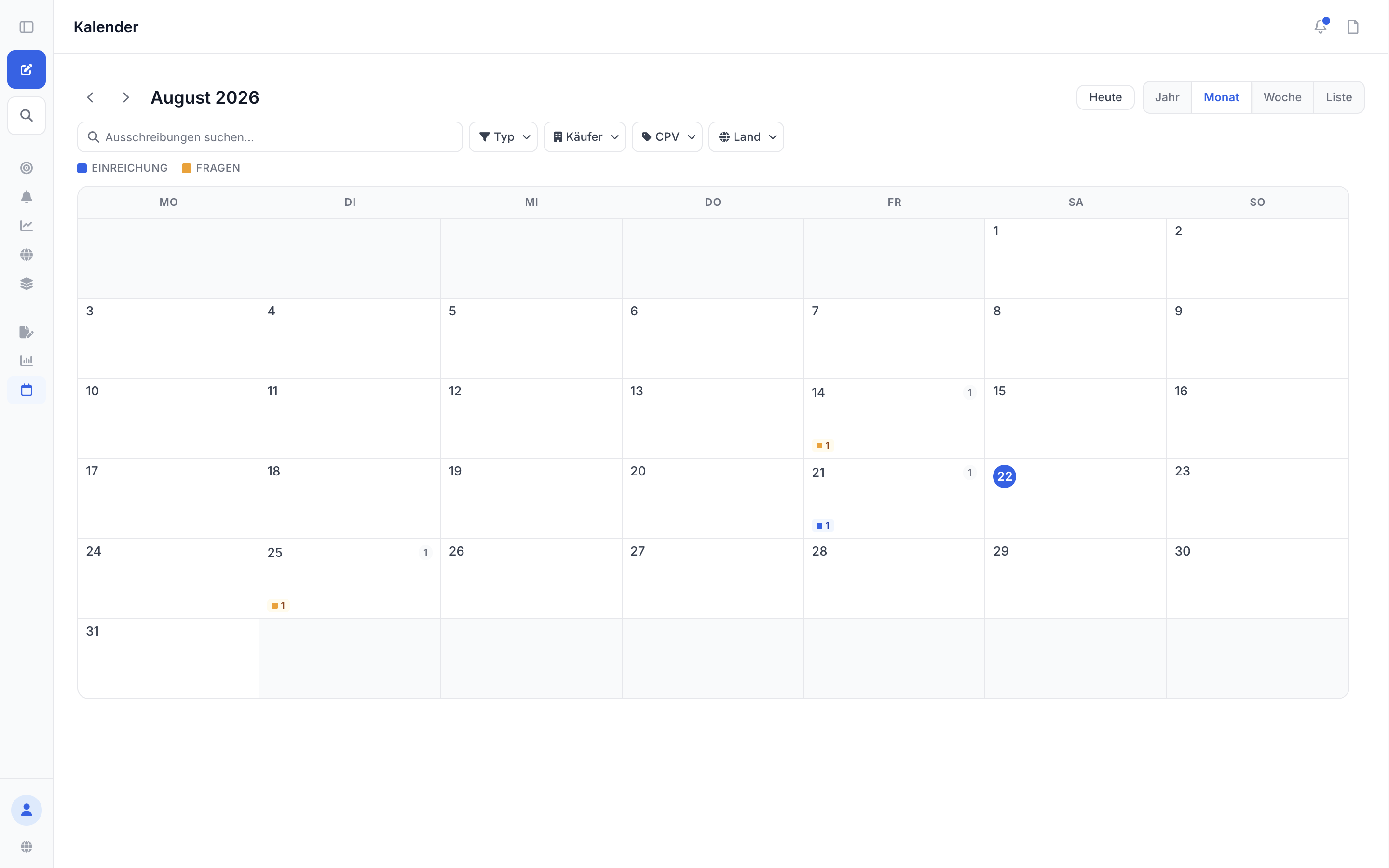 Fristenkalender — calendar