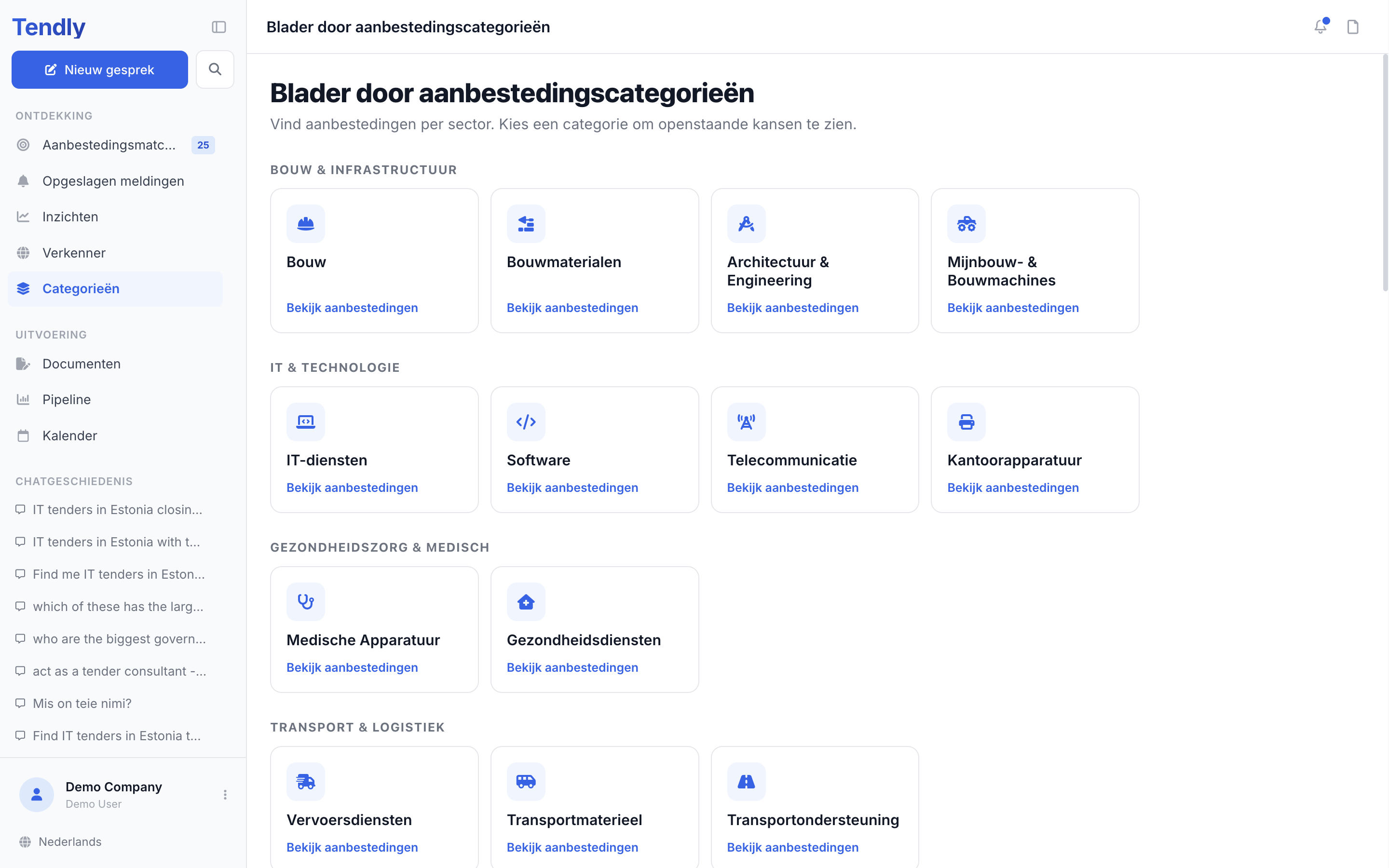 Bladeren per categorie — categories