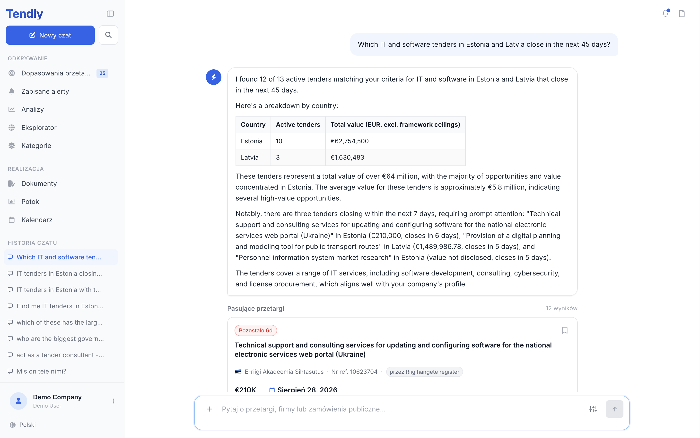 Pytania do asystenta AI — chat answer