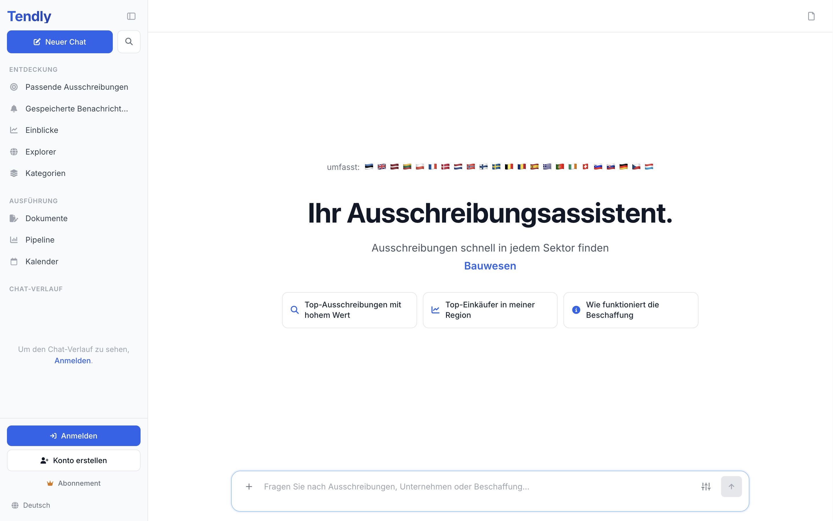 Den KI-Assistenten fragen — chat home