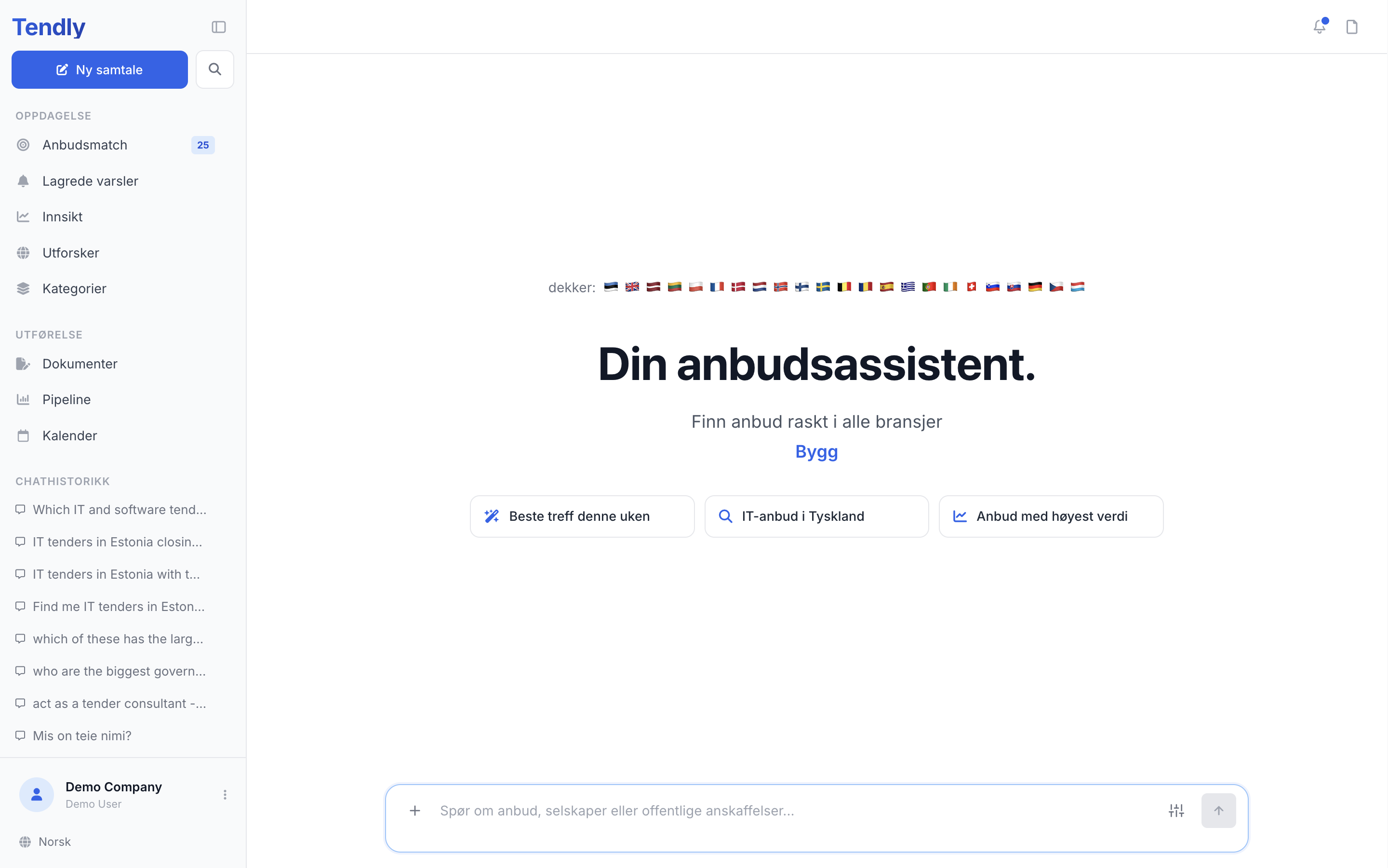 Velkommen til Tendly — chat home
