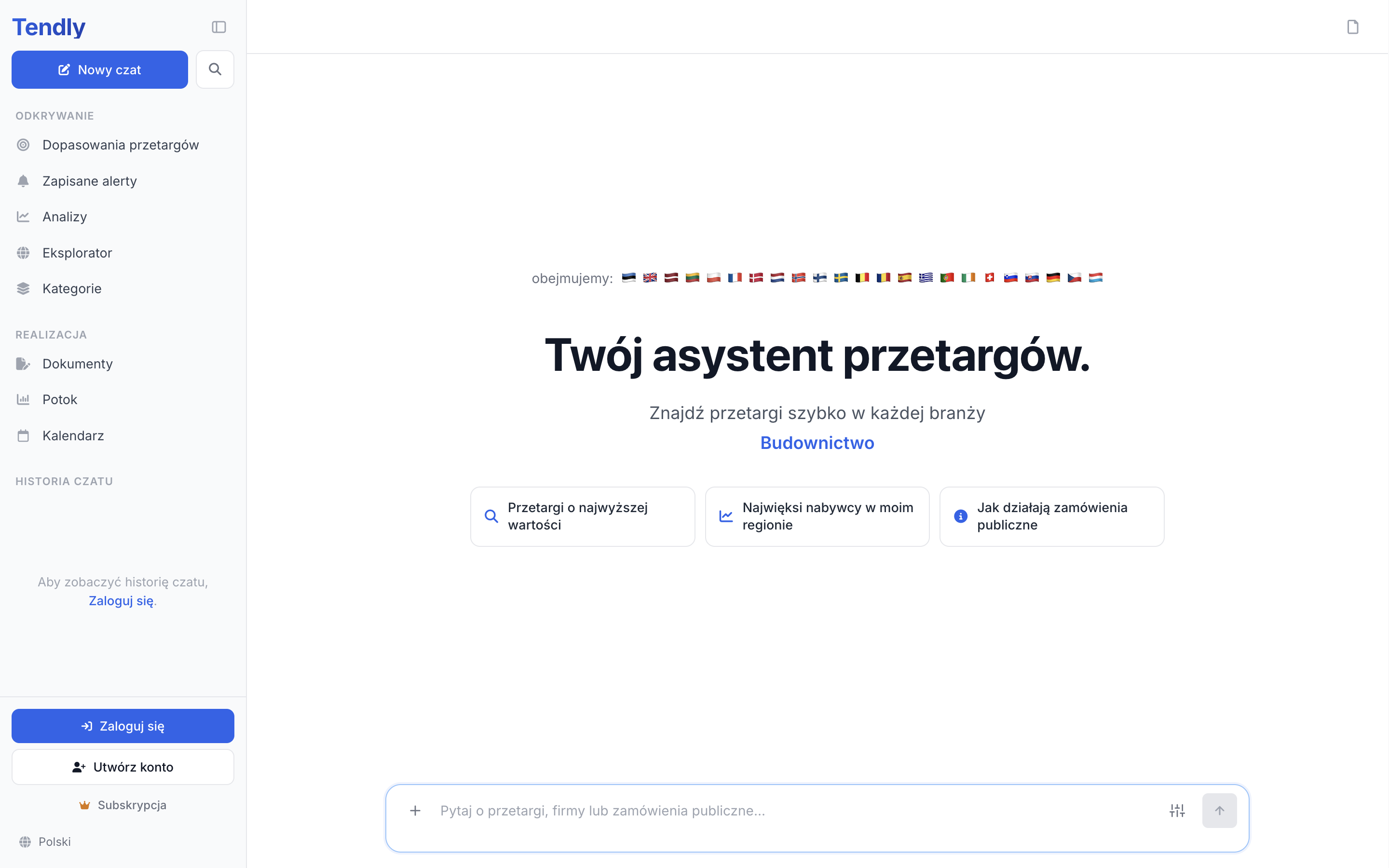 Pytania do asystenta AI — chat home