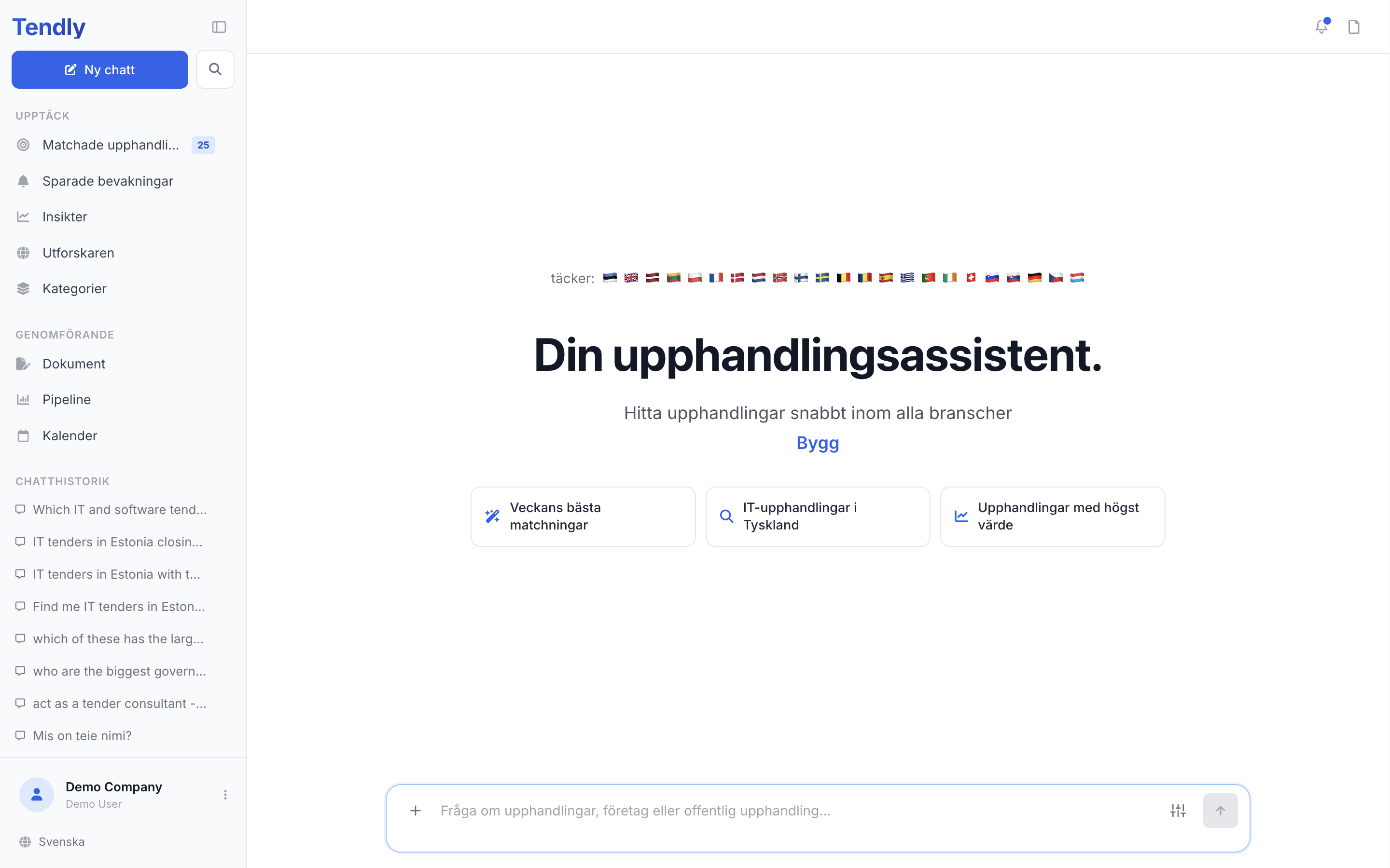 Fråga AI-assistenten — chat home