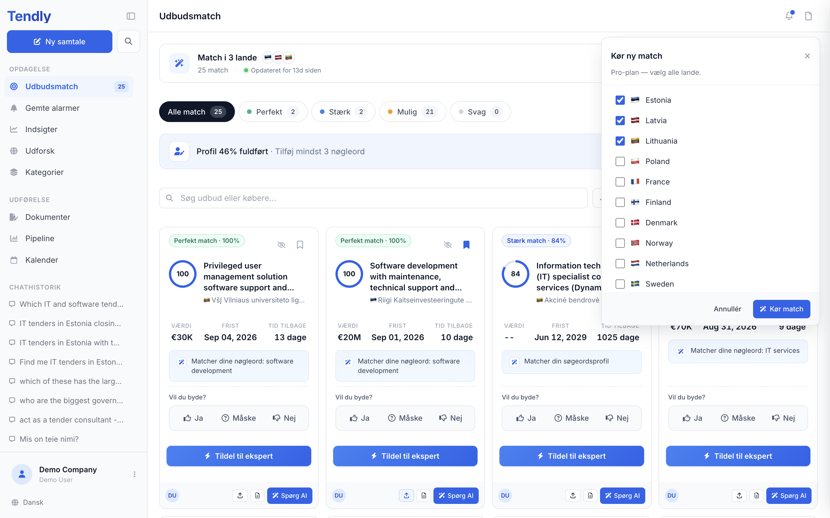 Kør AI-matchning — matching scope