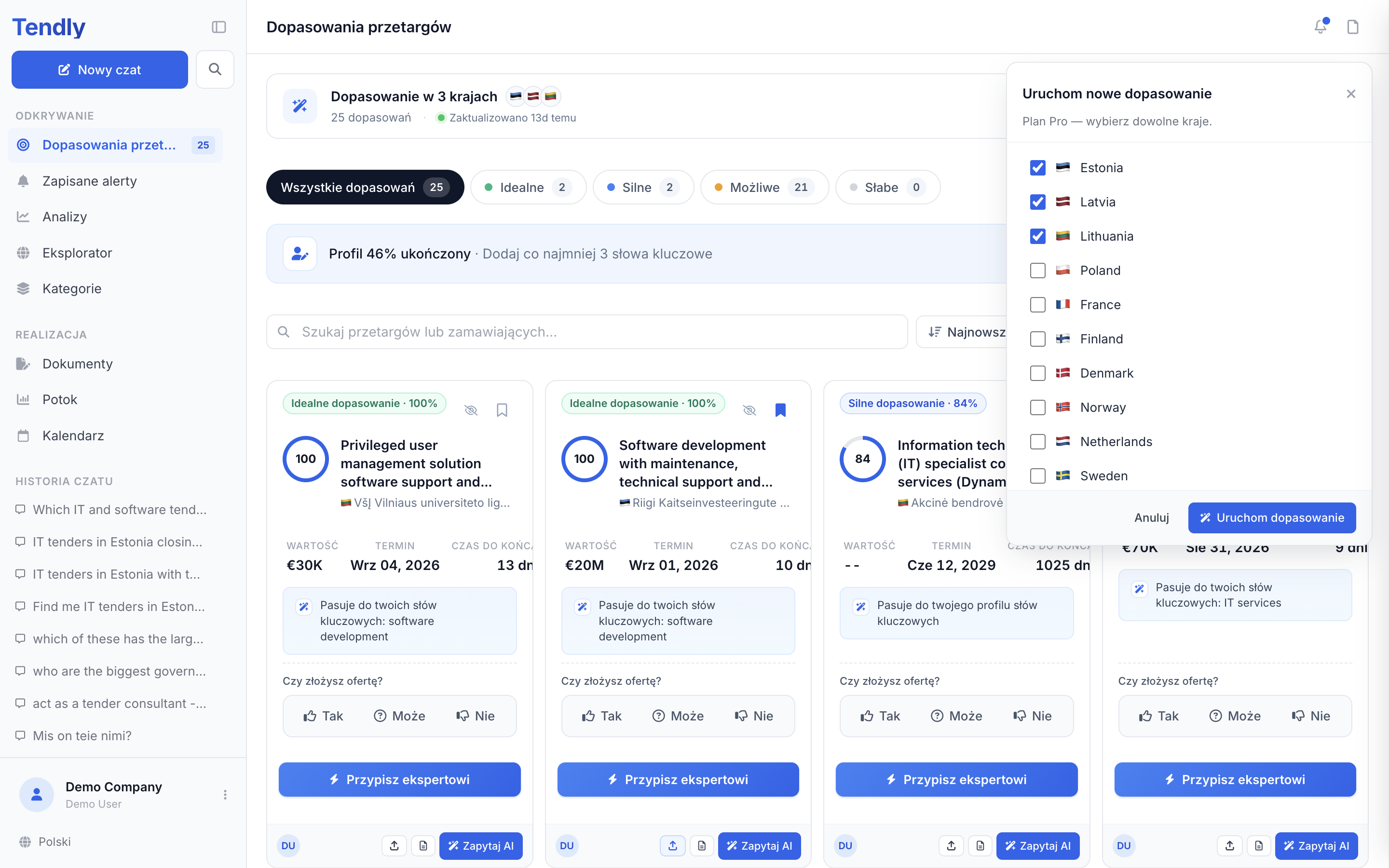 Uruchamianie dopasowywania AI — matching scope