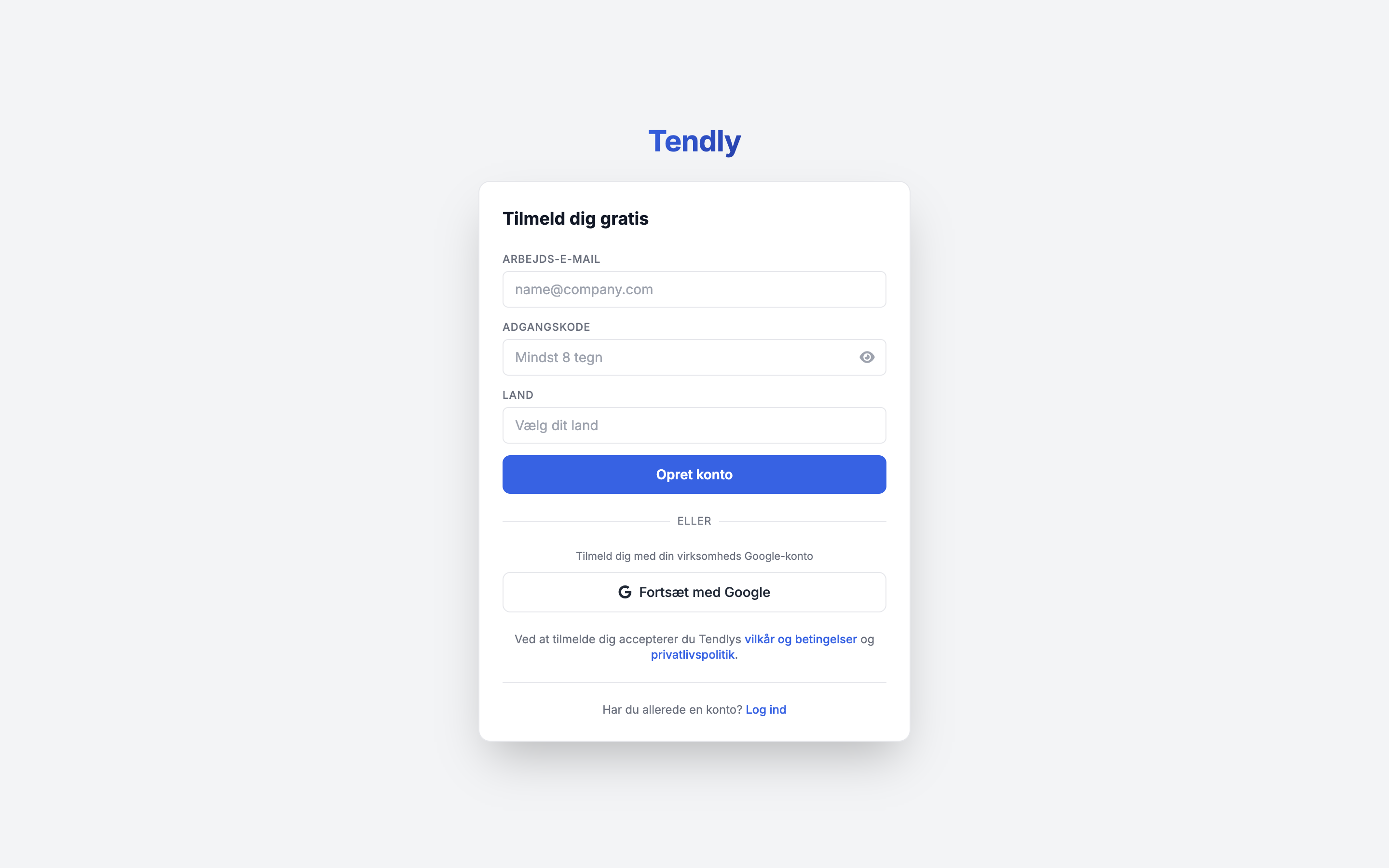 Sådan opretter du din konto — signup