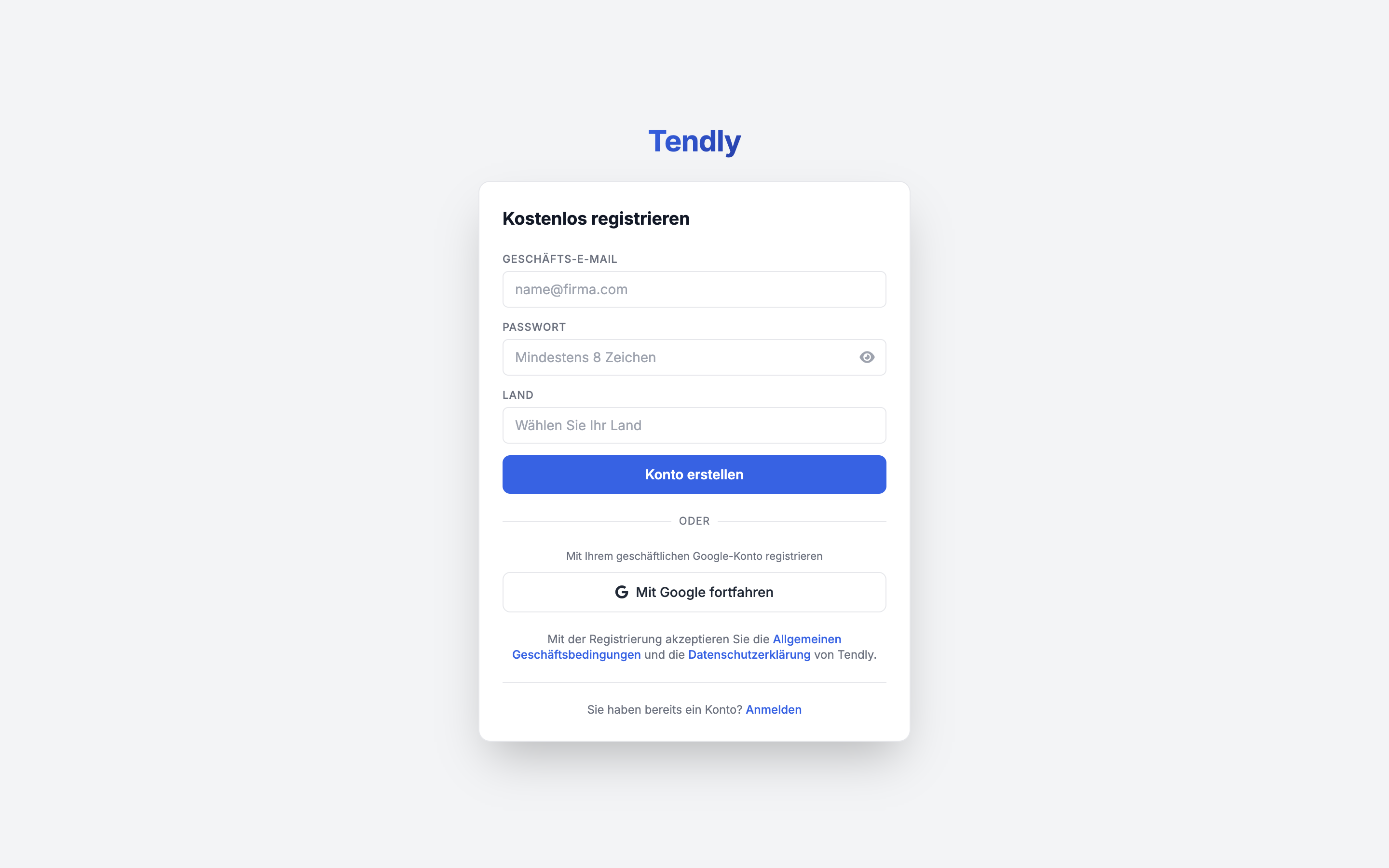 Ihr Konto anlegen — signup