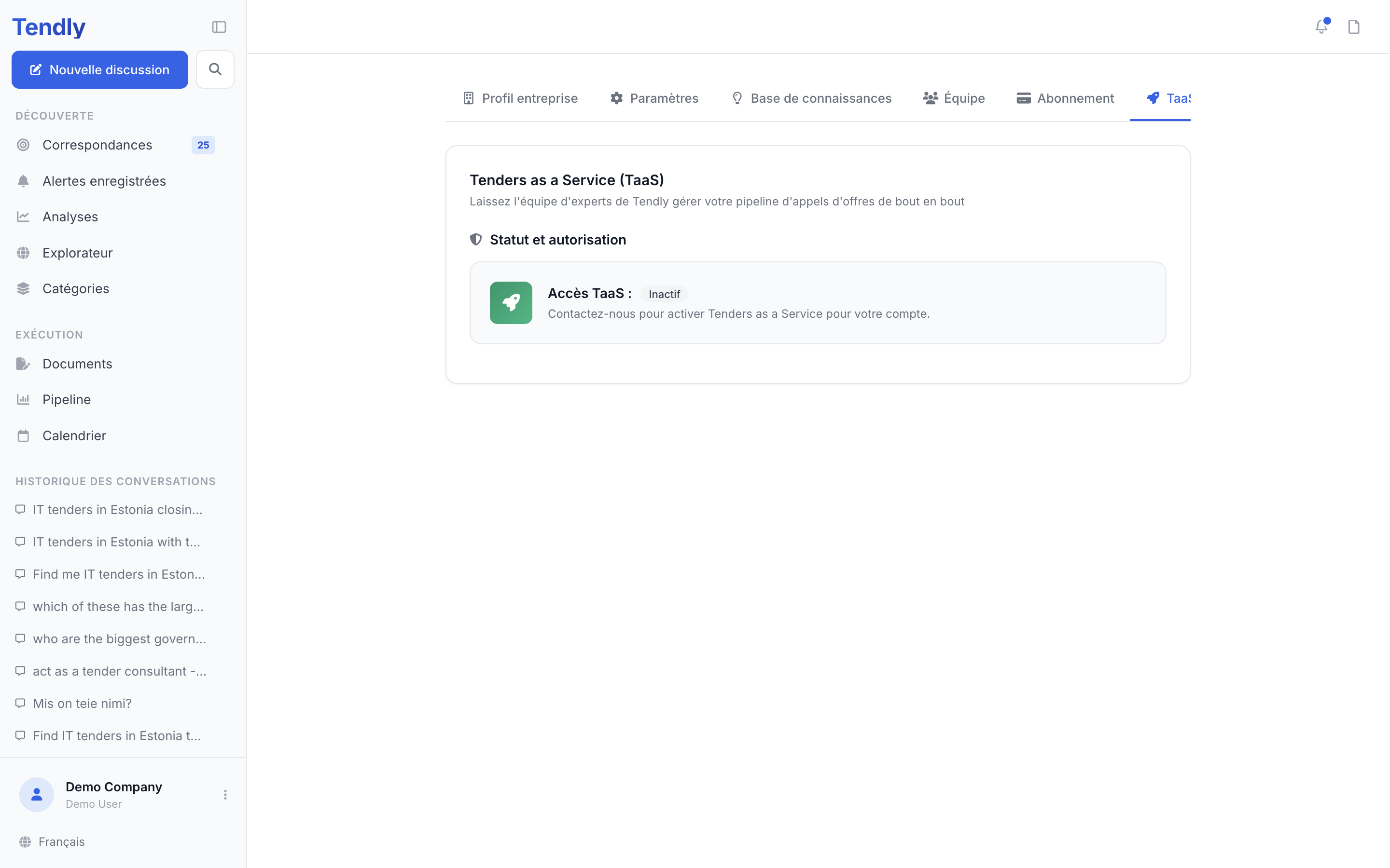 Faire appel à un expert — taas settings
