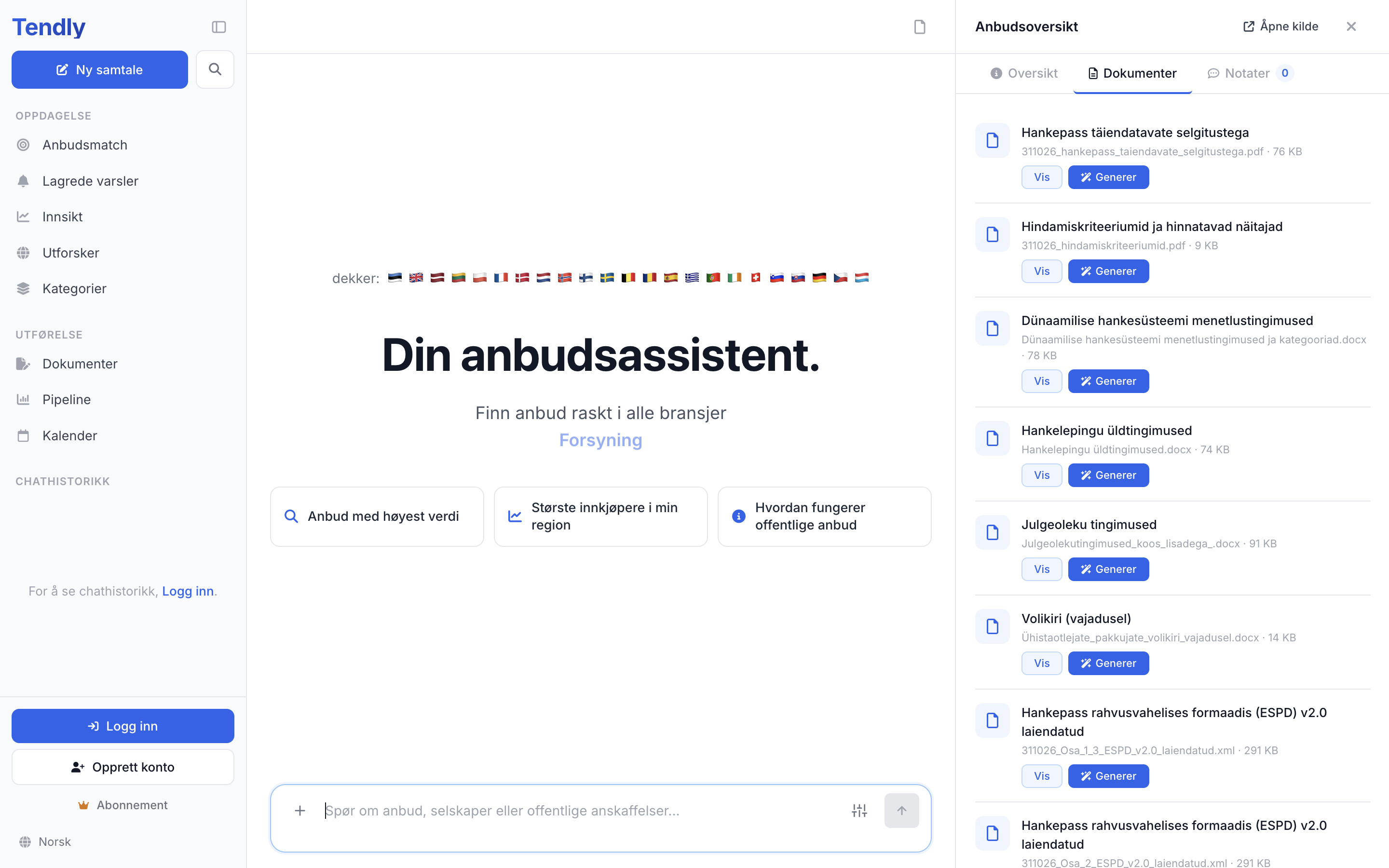 Å lese et anbud — tender documents